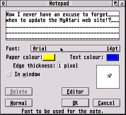 Screen-shot of the Notepad utility