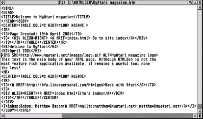 Screen-shot of HTMLGen