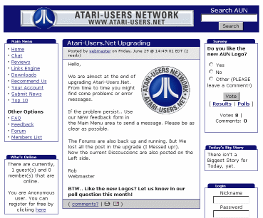 Screenshot of www.atari-users.net