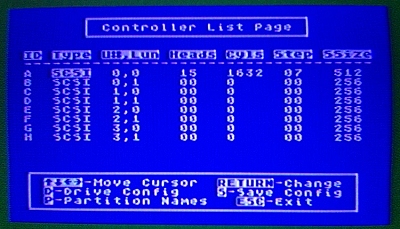 Screen shot of Controller List Page