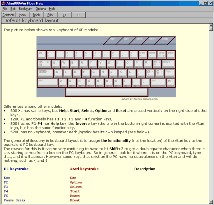 [Screen-shot: Re-mapping PC to Atari keyboard]