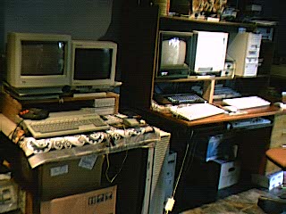 [Photo: Mark's computers in a row]