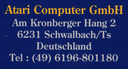 [Image: Close-up of Atari Schwalbach address]