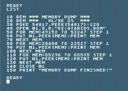 [Screen-shot: Dump OS script]