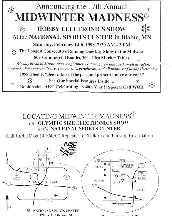 Announcing the 17th Annual MIDWINTER MADNESS Hobby Electronics Show