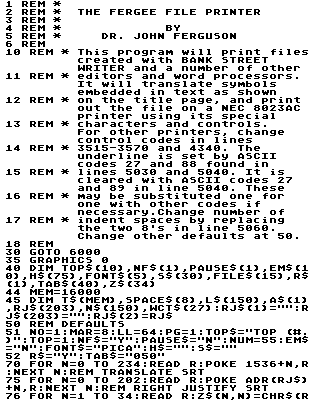 This BASIC listing uses an image to display special characters