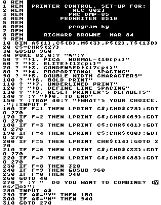 This BASIC listing uses an image to display special characters