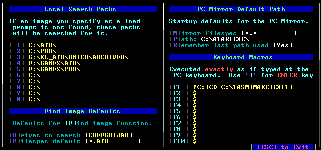 Path Configuration Screen