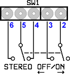 Pipojen pepnae stereo on/off.