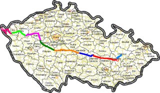 Mapa R s vyznaenm trasy akce A 2000
