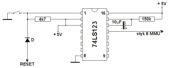 Sprzętowy RESET - schemat