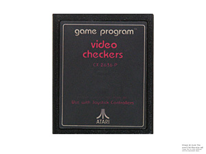 Atari 2600 Video Checkers Text Label Game Cartridge PAL