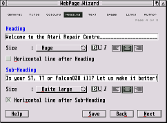 Screen shot of Web.Wizard