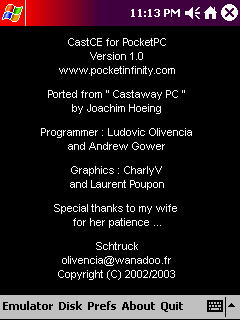 [Screen-shot: About CastCE]