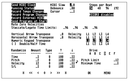 [Screen-shot: Options screen]