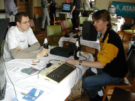 [Photo: TXG talking to TWH]