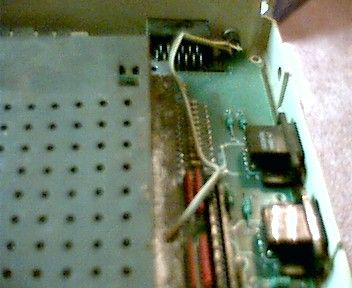 [Photo: 800XL wires for hardware reset switch]