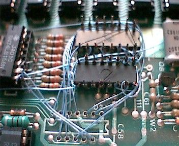 [Photo: 800XL home brew 256KB upgrade top side]