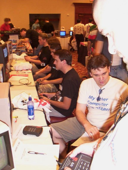 [Photo: Greg and Tim running JagFest]