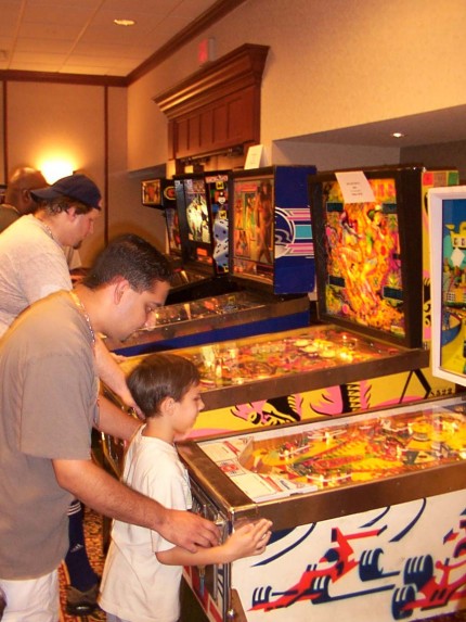 [Photo: Pinball machines]