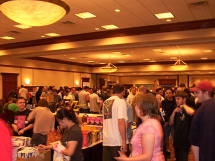 [Photo: Crowd just inside the entrance]