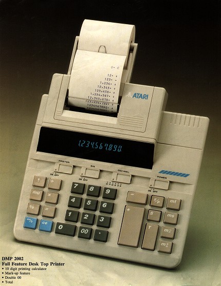 [Photo: Atari DMP 2002 calculator]