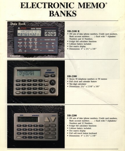 [Photo: Electronic memo bank models]