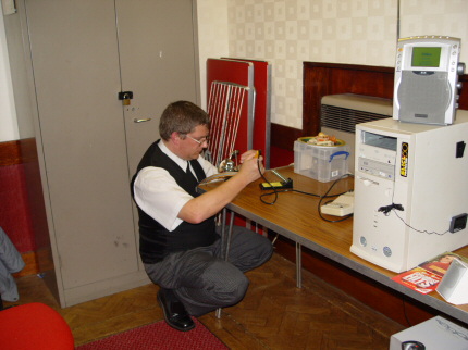 [Photo: Steve soldering]