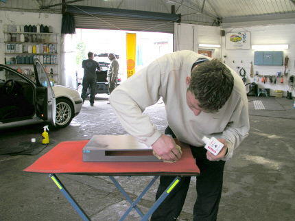 [Photo: Mark finishing off]