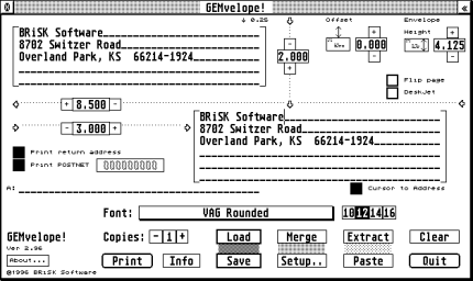 [Scree-shot: GEMvelope]
