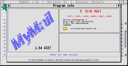 [Screen-shot: MyMail 1.54]