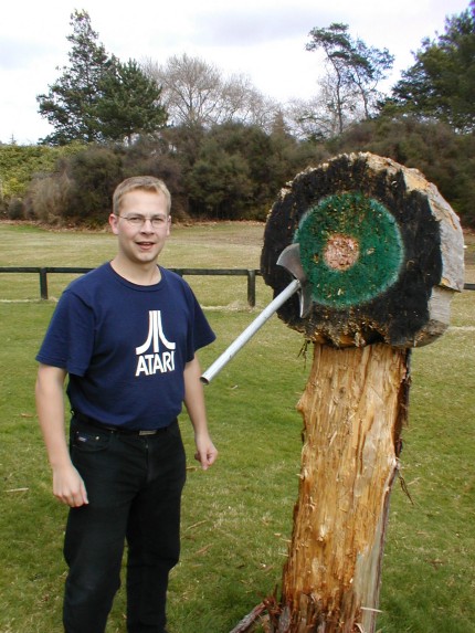 [Photo: Elliot survives a near miss]