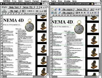 [Screen-shot: Papyrus 5 versus Papyrus X]