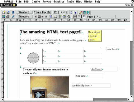 [Screen-shot: HTML test page]