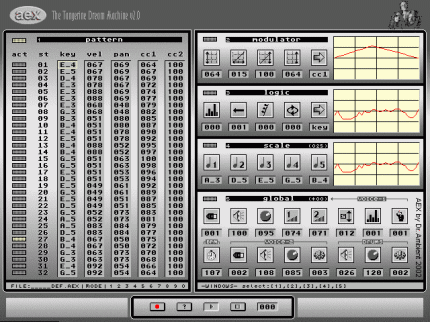 [Screen-shot: AEX main screen]