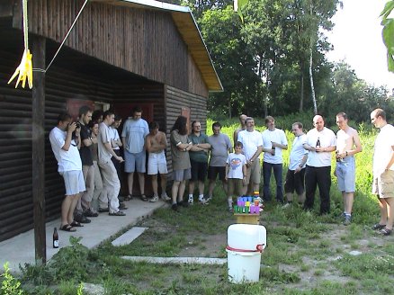 [Photo: Platariada 2002 visitors soaking up the sun]