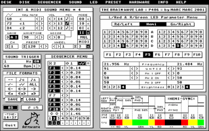 [Screen-shot: Brain wave software]