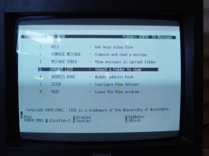 [Photo: PINE running on a remote host]