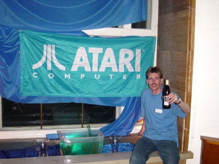 [Photo: TXG and his Atari flag]