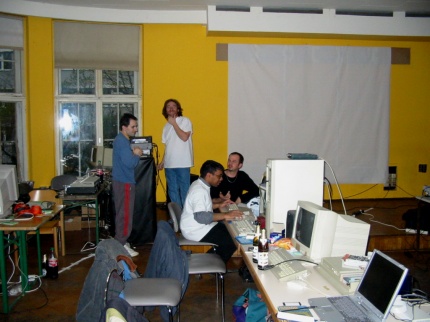 [Photo: Projector room]