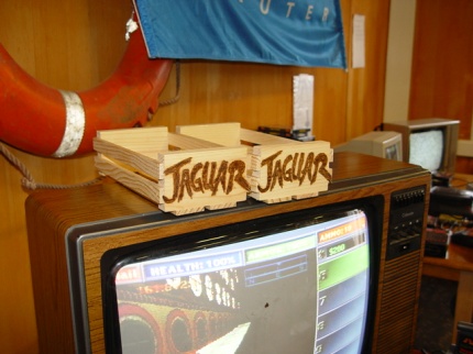 [Photo: Wooden Jaguar cartridge holders]