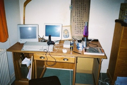 [Photo: ST with colour and monochrome monitors]