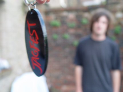 [Photo: The rather cool JagFest keyring presented to the first 50 visitors]