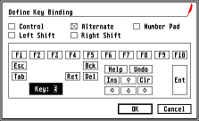 [Screen-shot: Define Key Binding]