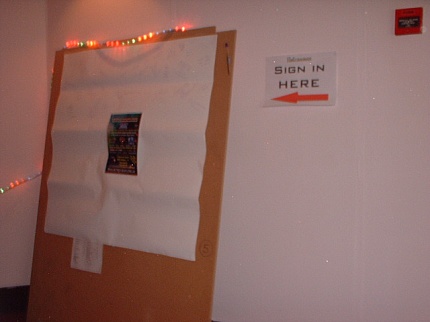 [Photo: The "guest book" at the entrance]