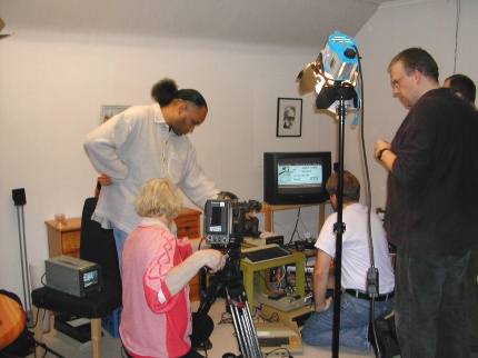 [Photo: Film crew setting up]