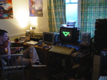 [Photo: Mr Pink watching a demo]