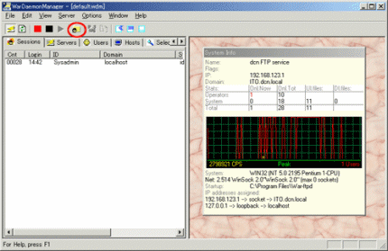 [Screen-shot: FTP live statistics]