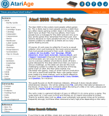 [Screen-shot: AtariAge rarity page]