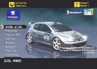 [Screen-shot: Peugeot 206 2.0L]